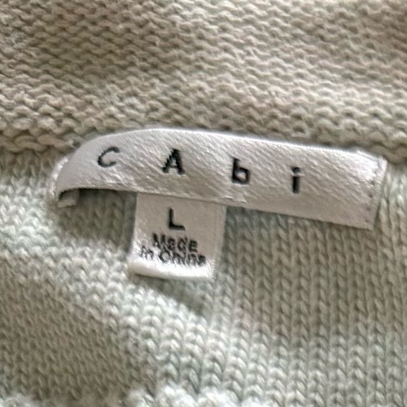 Vintage Cabi Mint Green Cotton Textured Knit Cardigan Lady Jacket 203 Womens L - Picture 5 of 7